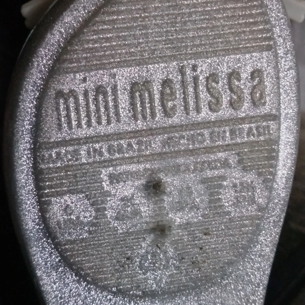 Mini Melissa Glittery Silver Cat Face Shoes